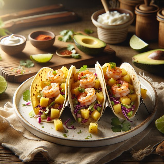 Mexican Tantalizing Tropical Pineapple Shrimp Taco Fiesta
