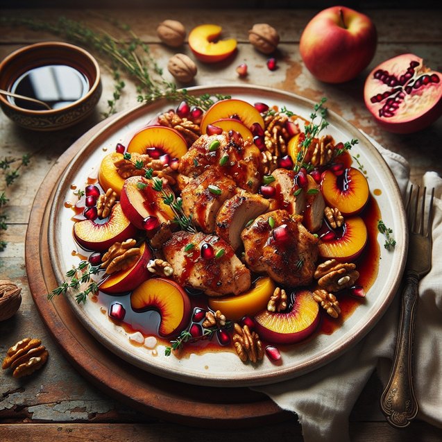 Mediterranean Whimsical Pomegranate Peach Chicken Serenade