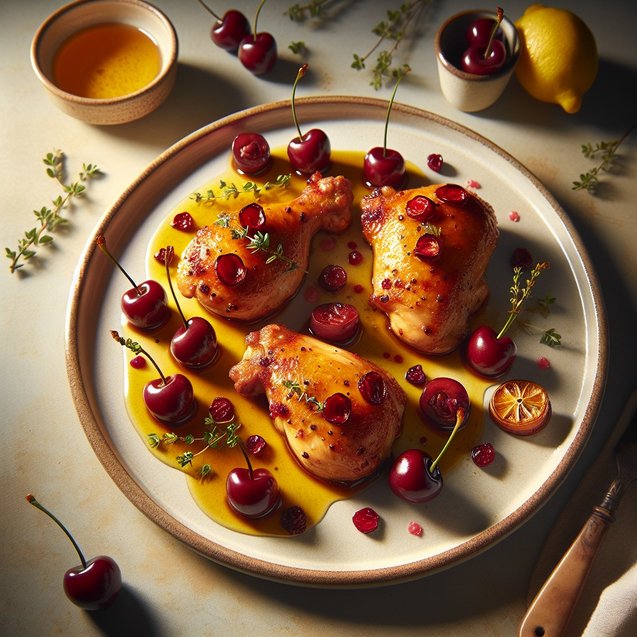 Mediterranean Whimsical Saffron Cherry Chicken Delight