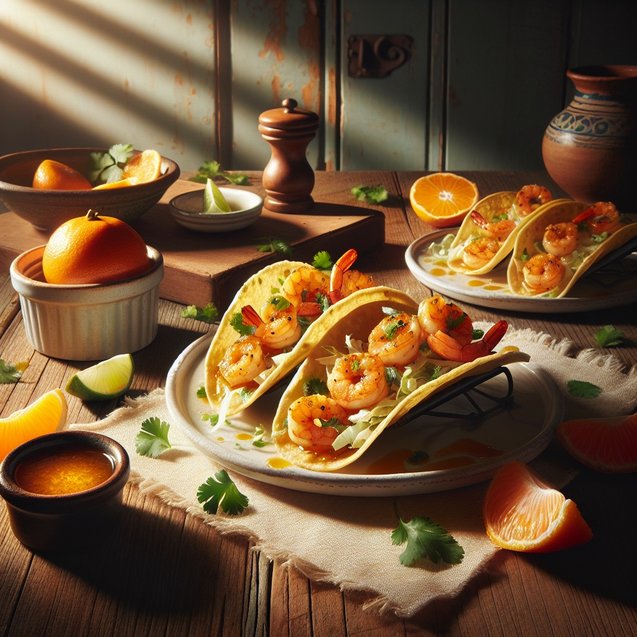 Mexican Tantalizing Tangerine Honey Shrimp Tacos