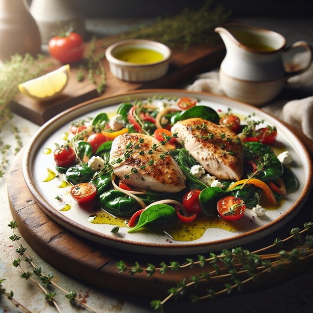 Mediterranean Whimsical Thyme Infused Chicken Medley