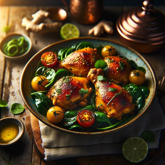 Indian Whimsical Golden Turmeric Chicken Tapestry