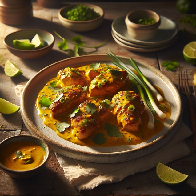 Indian Whimsical Turmeric Coconut Chicken Fusion
