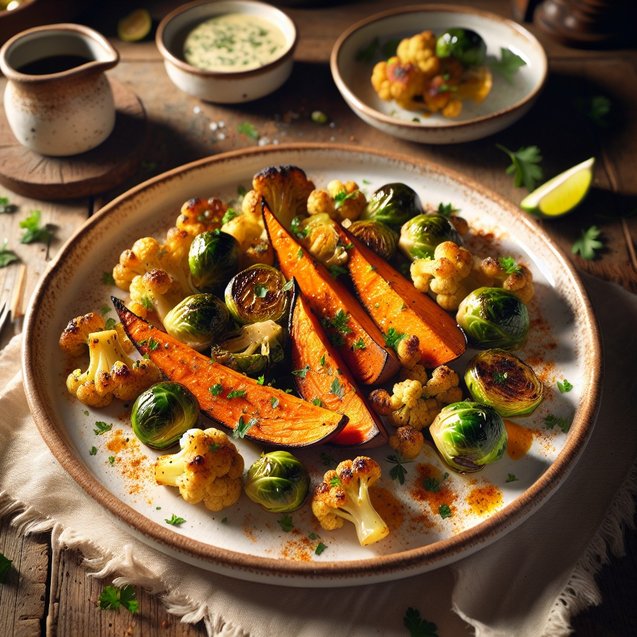Indian Vibrant Turmeric Spice Roasted Vegetable Medley