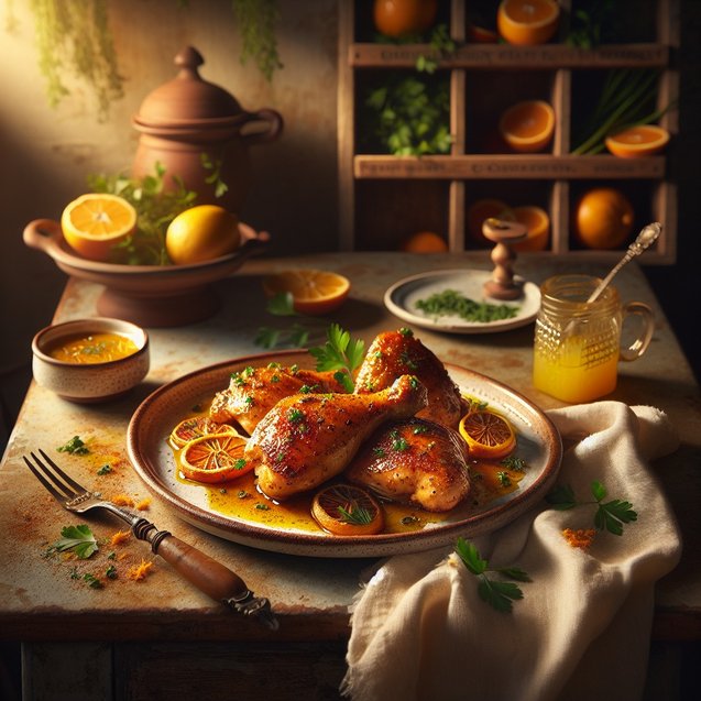 American Whimsical Cinnamon Citrus Chicken Escapade
