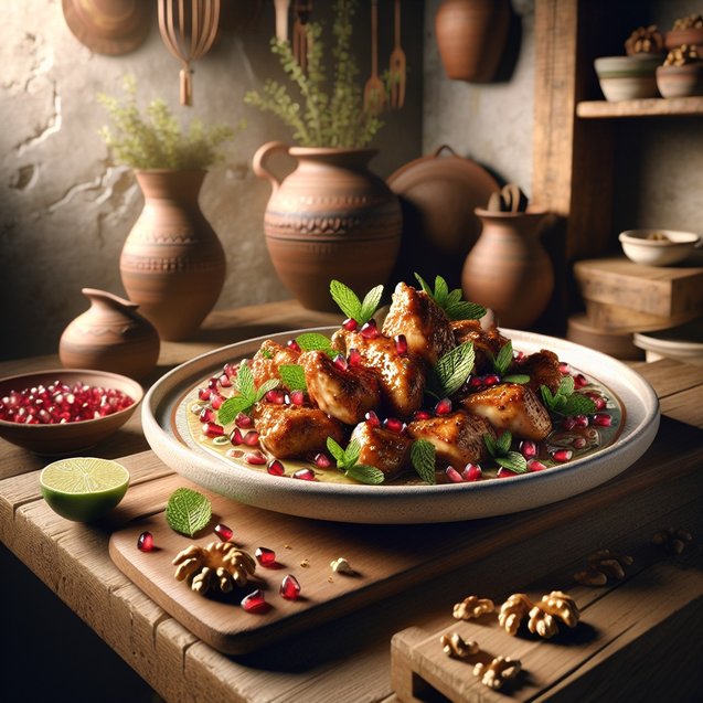 Whimsical Pomegranate Mint Chicken Symphony