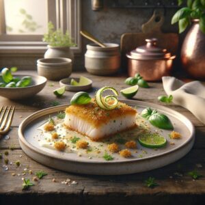 Galactic Lime Basil Crusted Cod Serenade