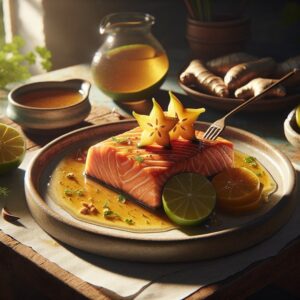Luminous Starfruit Ginger Salmon Odyssey