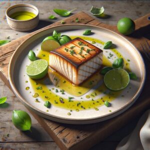 Celestial Lime Basil Seared Swordfish Serenade