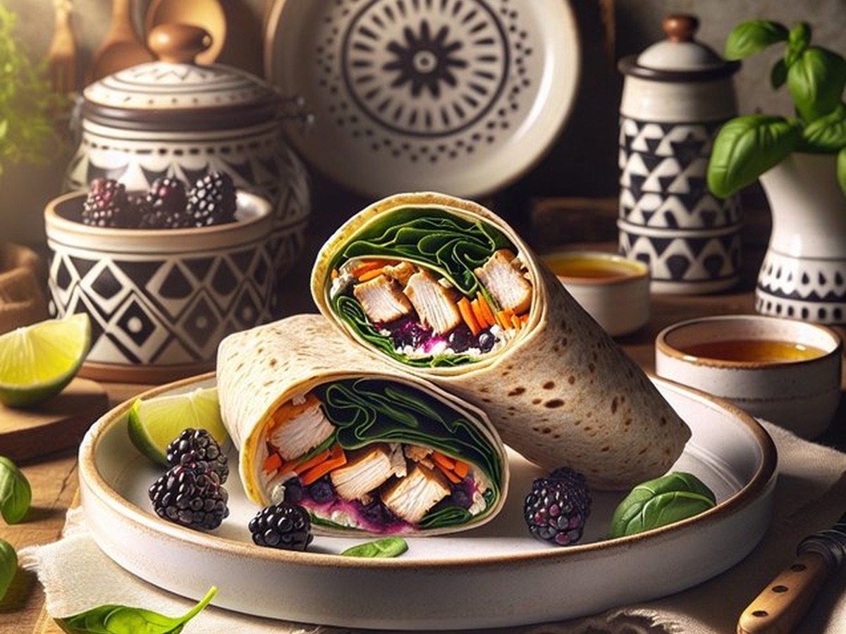 Whirlwind Blackberry Citrus Chicken Wraps Whirlwind Blackberry Citrus Chicken Wraps served and ready to enjoy