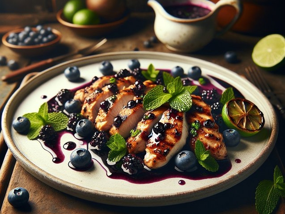 Blueberry Mint Chicken Blueberry Mint Chicken served and ready to enjoy