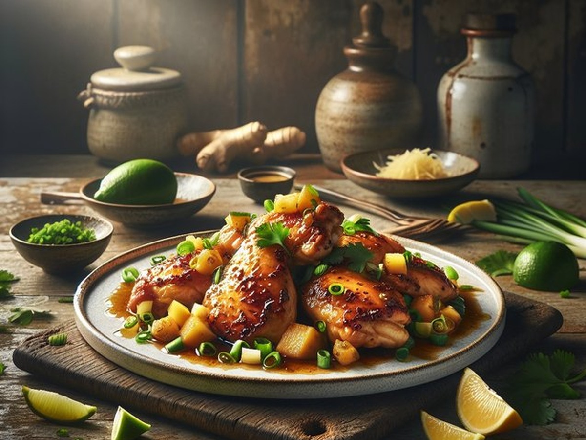 Cherimoya Ginger Chicken Adventure served and ready to enjoy