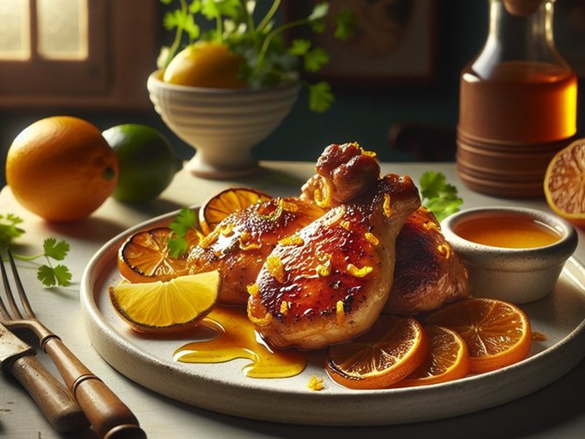 Zesty Midnight Citrus Chicken served and ready to enjoy