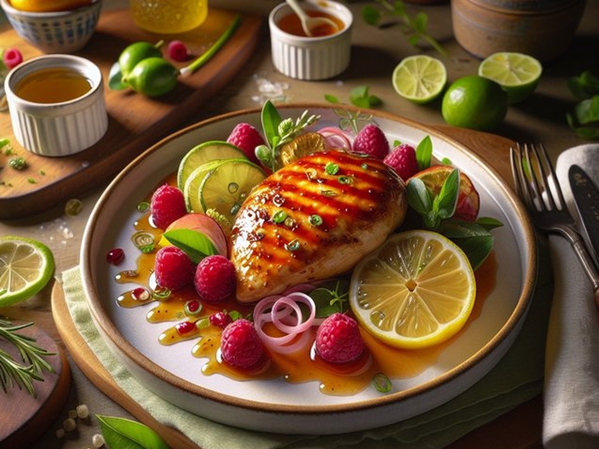 Citrus Raspberry Chicken served and ready to enjoy