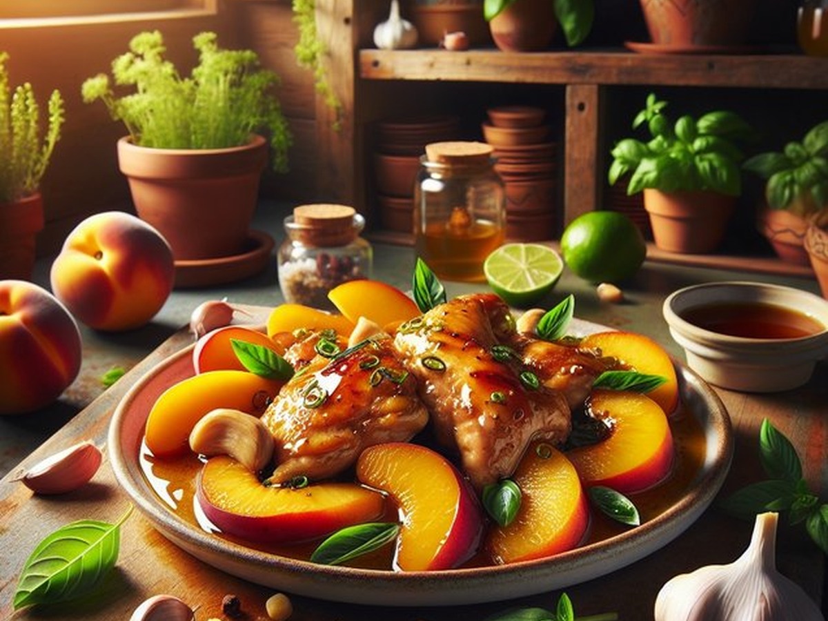 Sunkissed Ginger Peach Chicken served and ready to enjoy