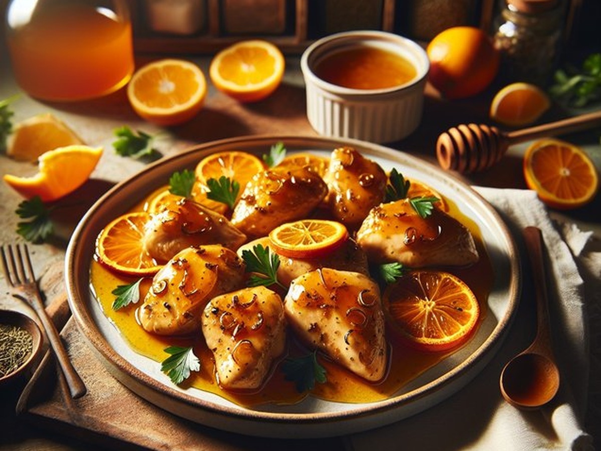 Honey Citrus Ginger Chicken served and ready to enjoy