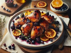 Huckleberry Citrus Chicken finished recipe, 4x3 image