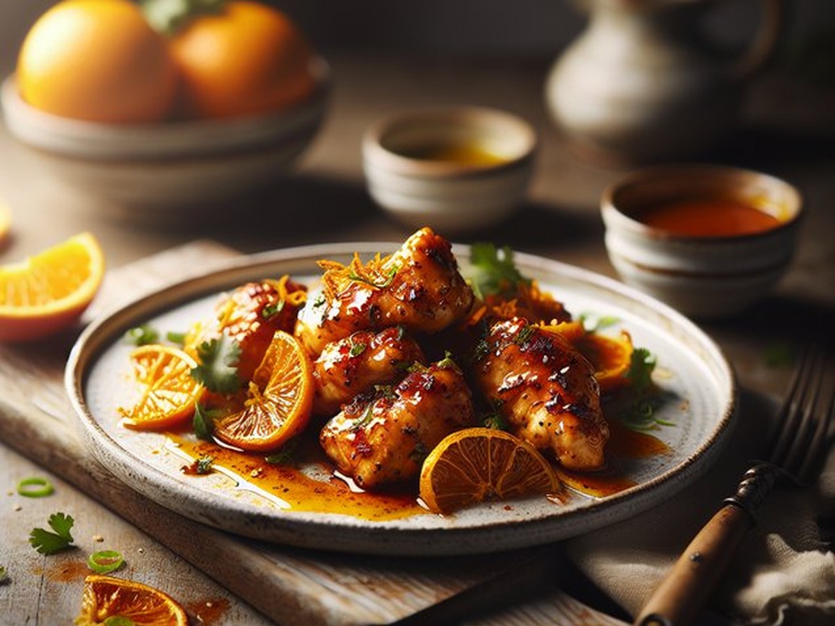 Spicy Orange Zest Chicken Spicy Orange Zest Chicken served and ready to enjoy