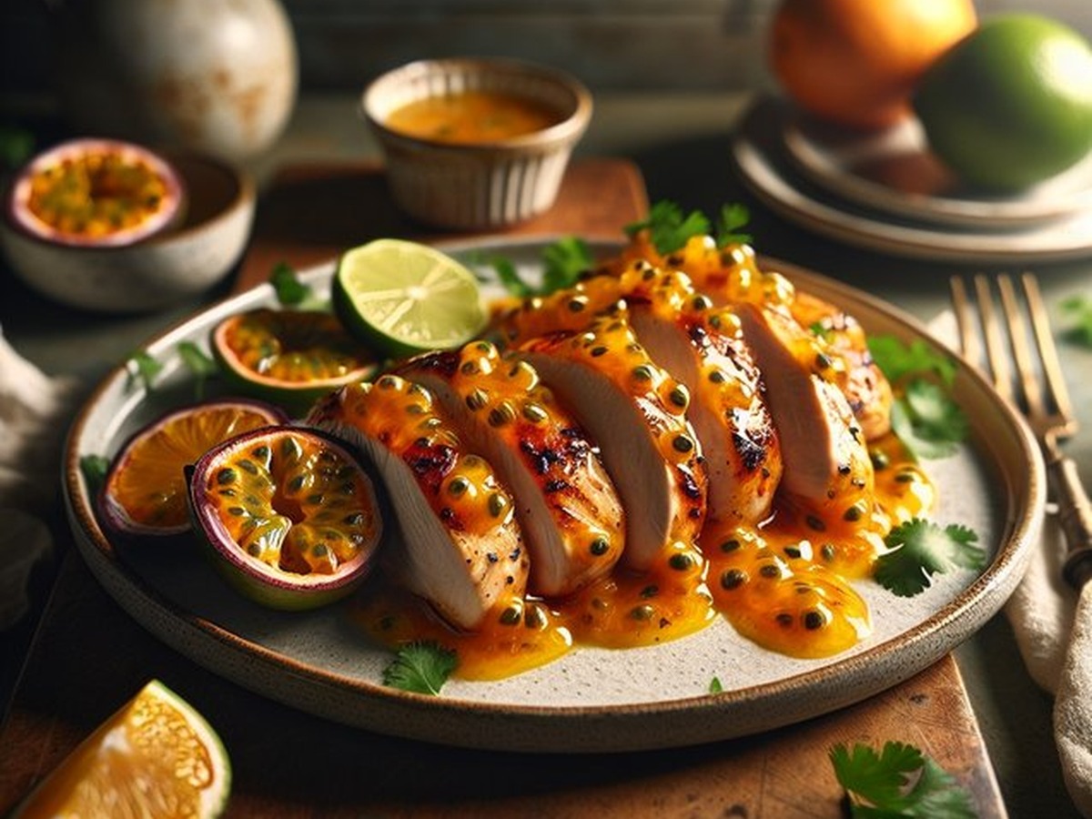 Passionfruit Citrus Chicken served and ready to enjoy