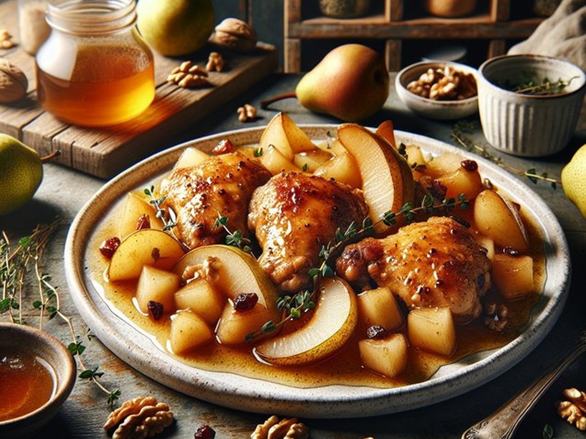 Pear Ginger Chicken served and ready to enjoy