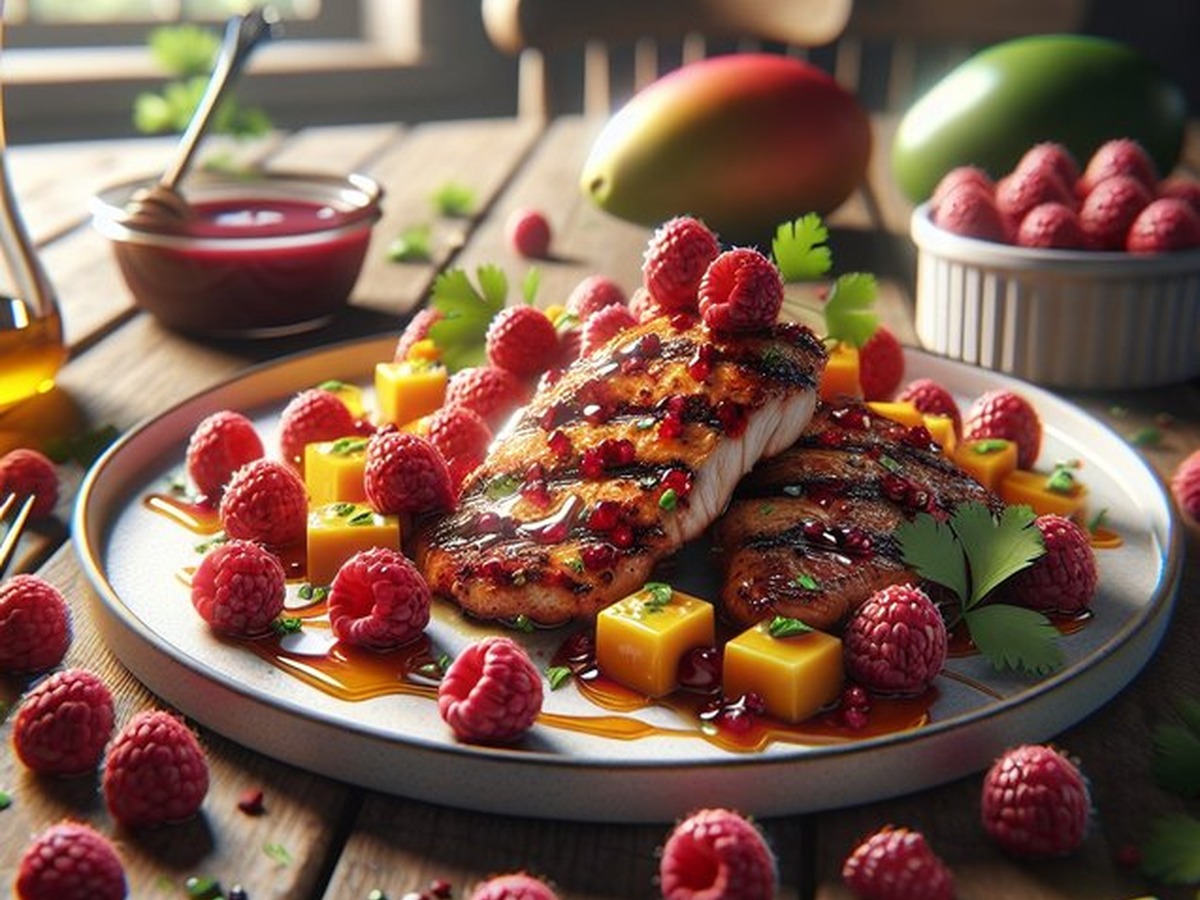 Raspberry Mango Chicken served and ready to enjoy