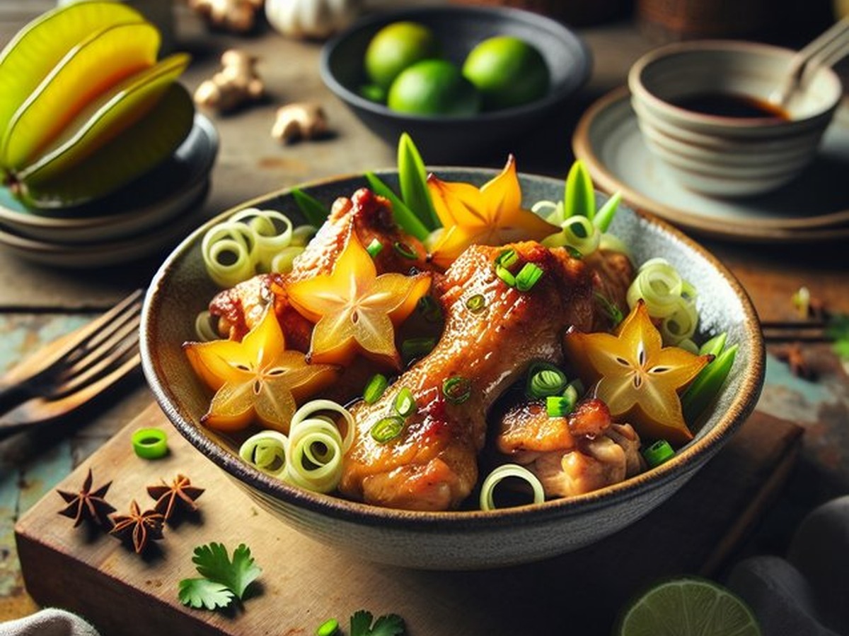 Starfruit Ginger Chicken served and ready to enjoy