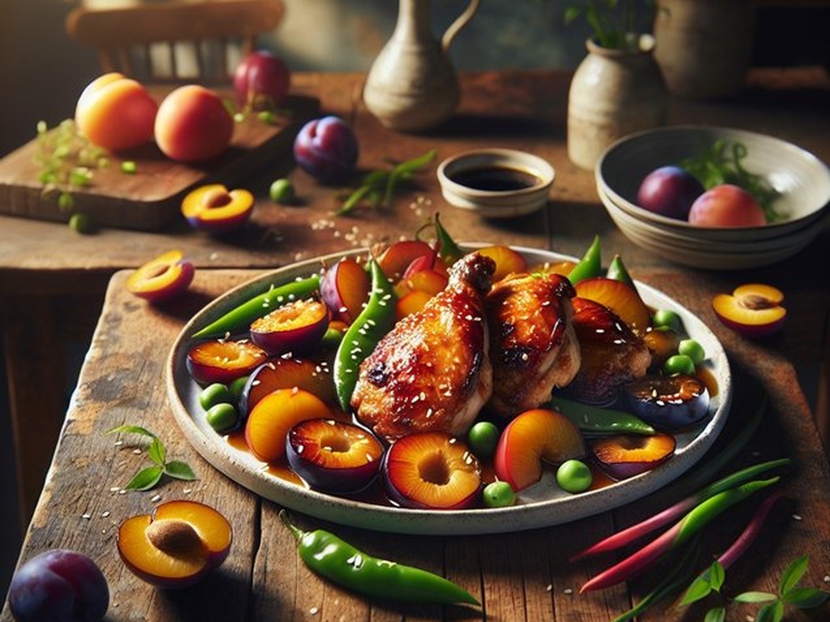 Plum Ginger Chicken served and ready to enjoy