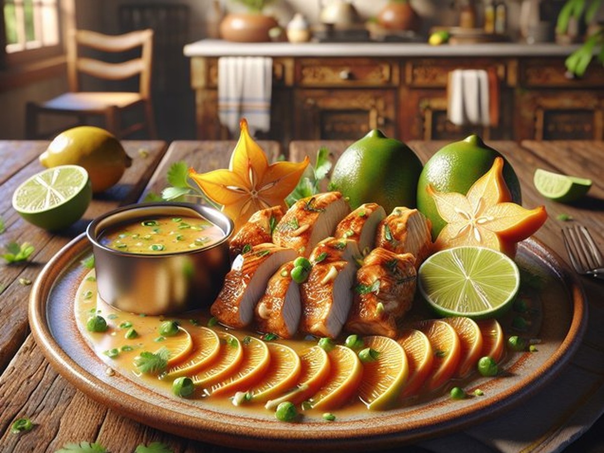 Tropical Starfruit Citrus Chicken Tropical Starfruit Citrus Chicken served and ready to enjoy