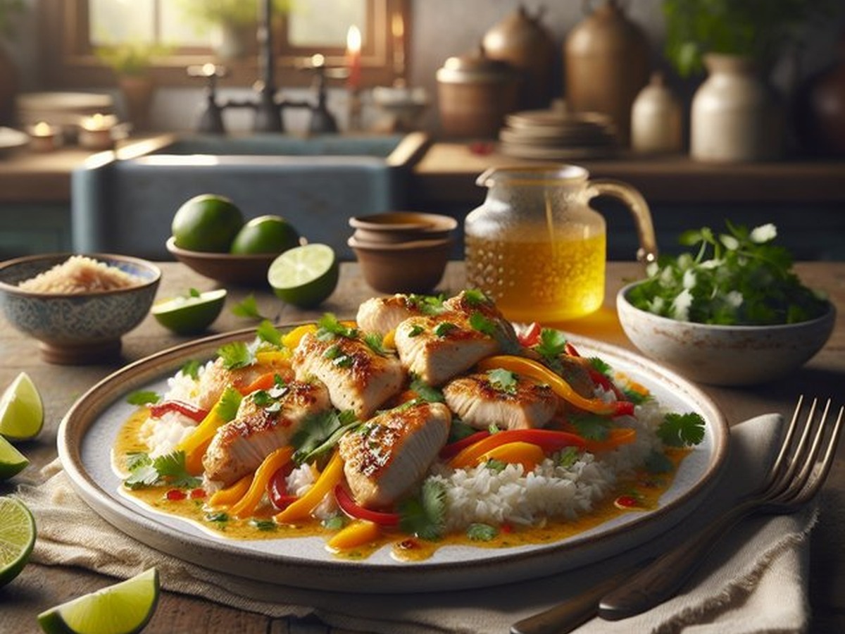 Citrus Coconut Chicken Adventure served and ready to enjoy