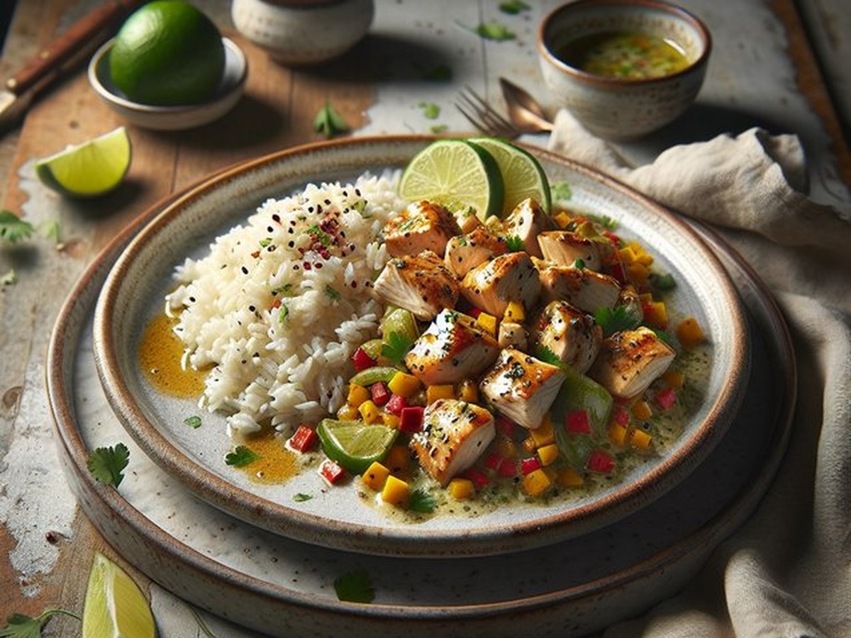 Lime Coconut Chicken served and ready to enjoy