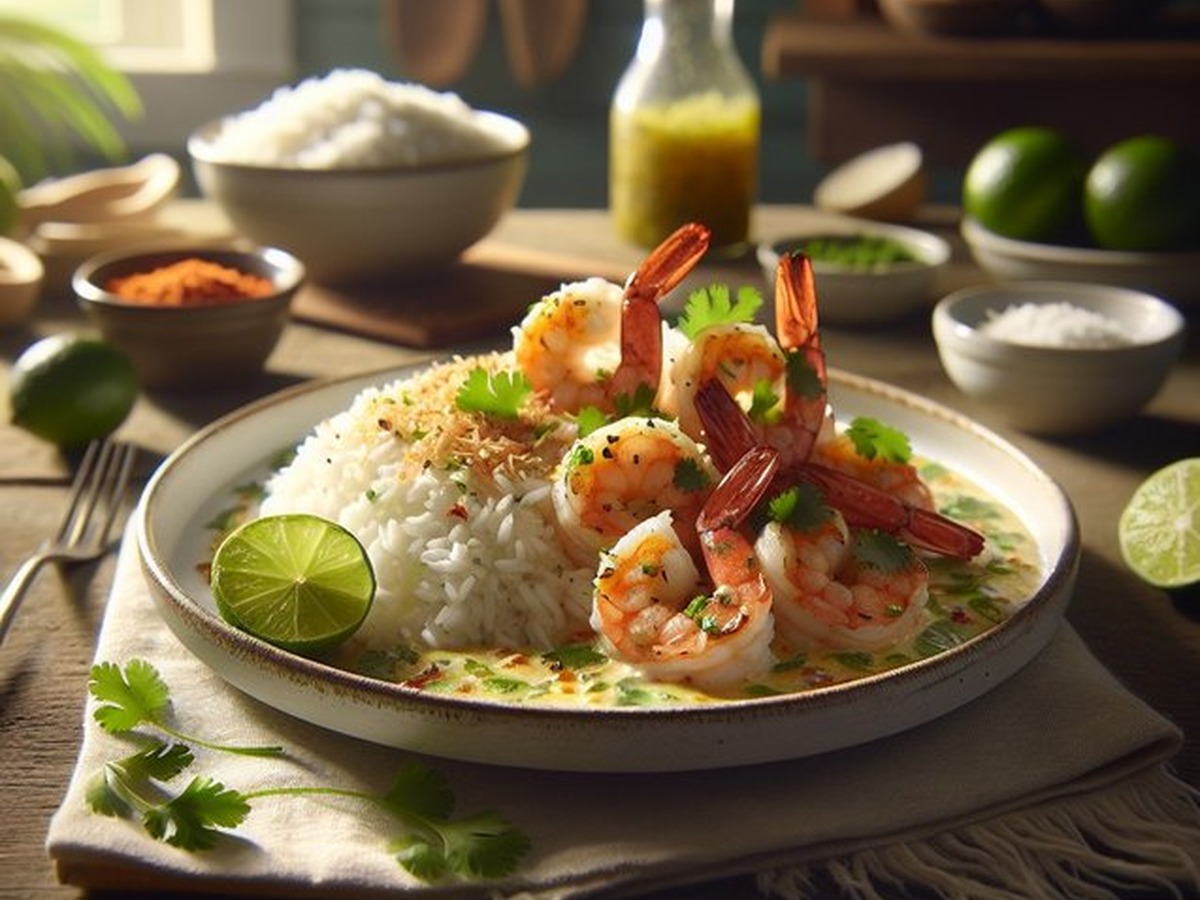 Coconut Lime Shrimp Melody Coconut Lime Shrimp Melody served and ready to enjoy