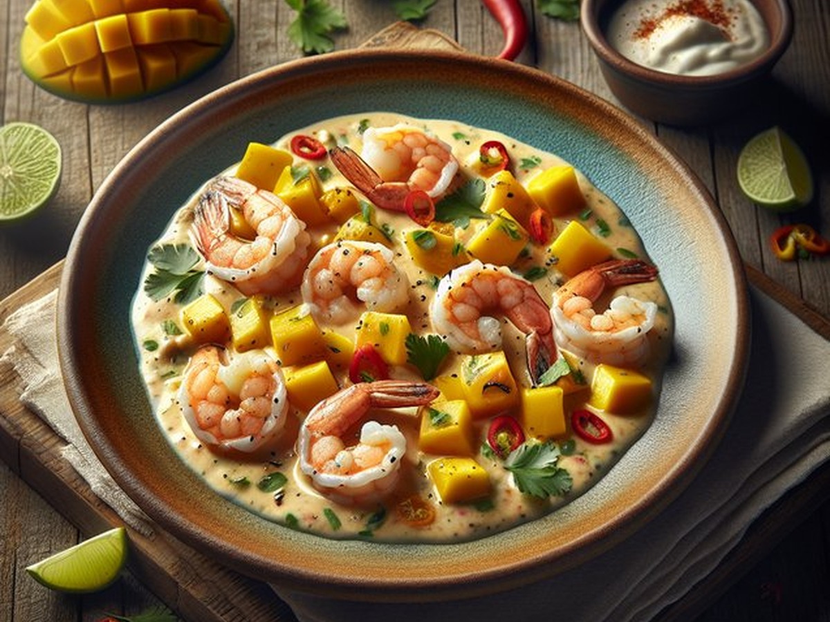 Coconut Mango Shrimp Rendezvous Coconut Mango Shrimp Rendezvous served and ready to enjoy