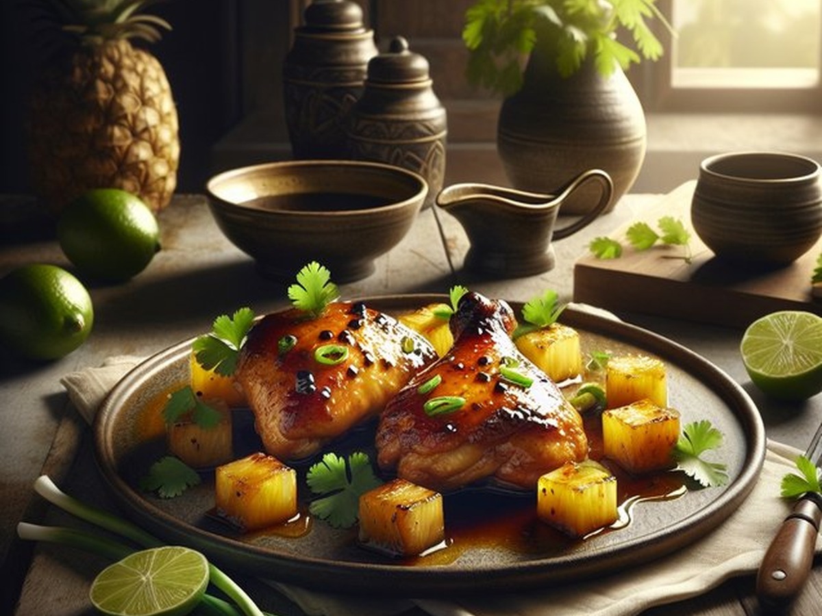 Tropical Caremelized Ginger Chicken Duet served and ready to enjoy