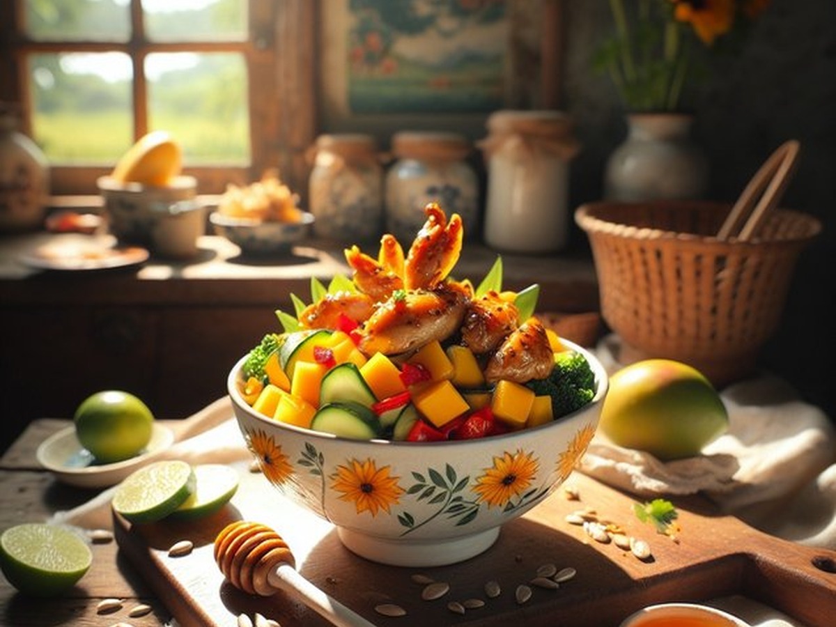 Sunflower Mango Chicken served and ready to enjoy