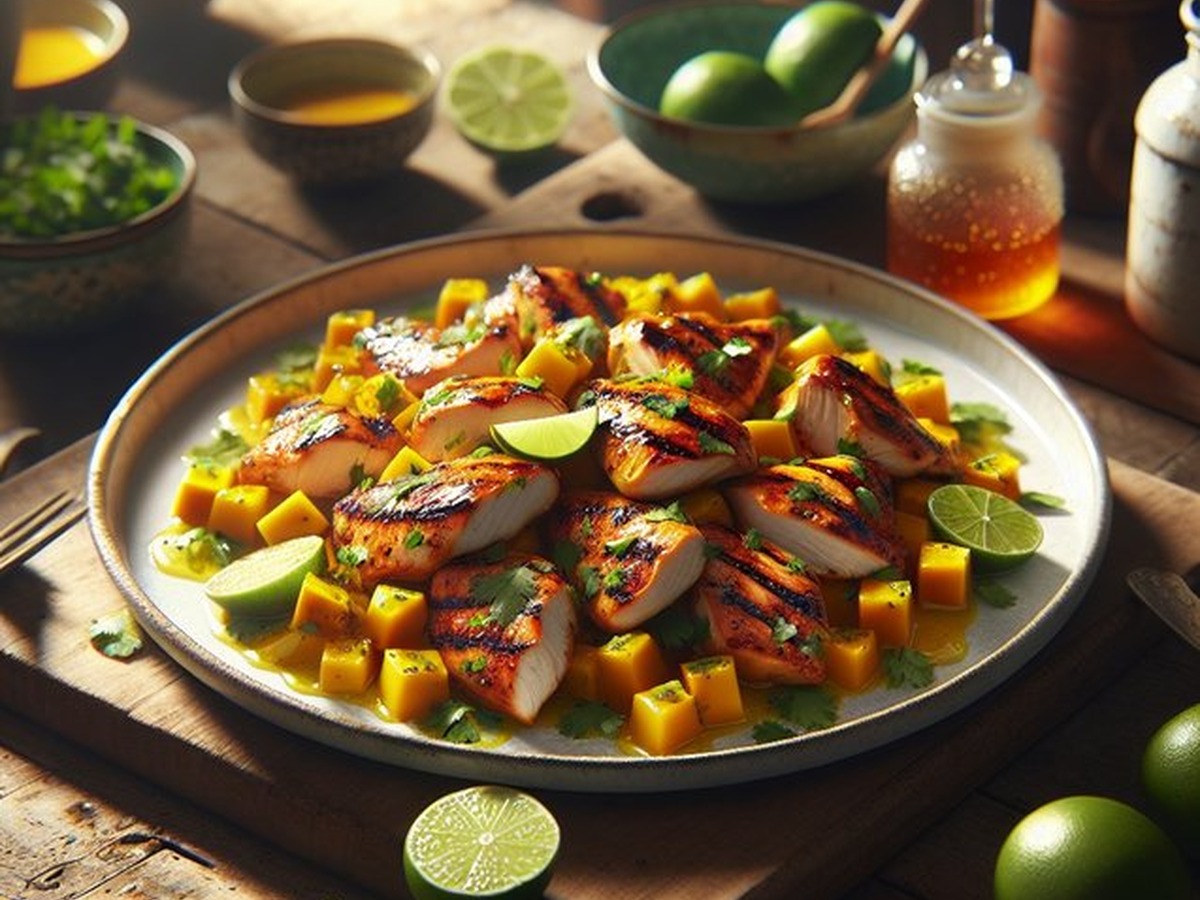 Whirlwind Mango Lime Chicken Escapade served and ready to enjoy