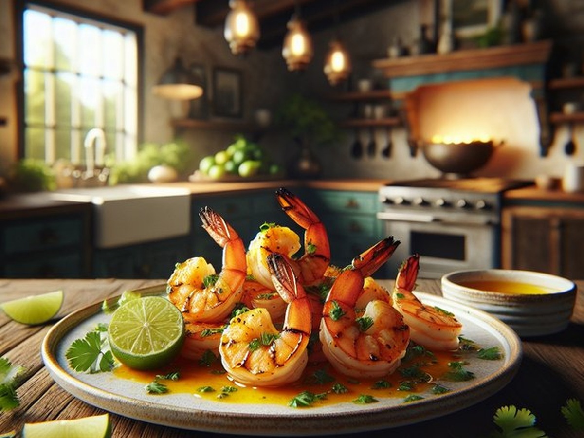 Mango Mirage Grilled Shrimp served and ready to enjoy