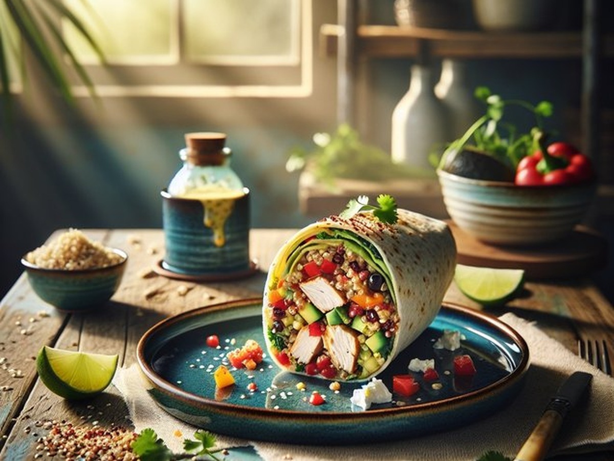Tropical Passionfruit Chicken Wraps served and ready to enjoy