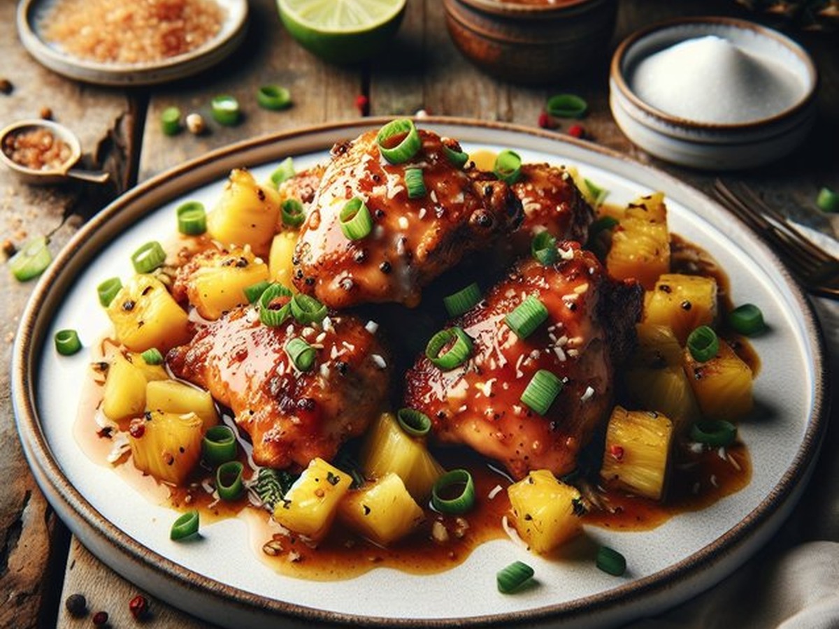 Spiced Pineapple Coconut Chicken Medley served and ready to enjoy