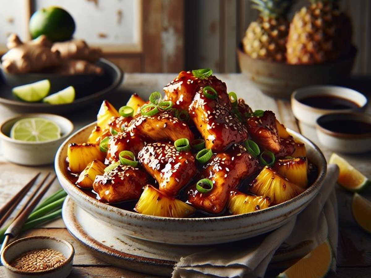 Sunkissed Ginger Pineapple Chicken served and ready to enjoy
