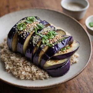 Charred Shiso Miso Eggplant Bowls