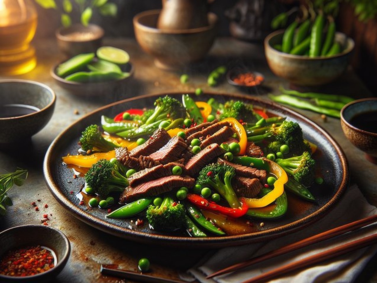 Ginger Garlic Beef Stir-Fry Ginger Garlic Beef Stir-Fry served and ready to enjoy