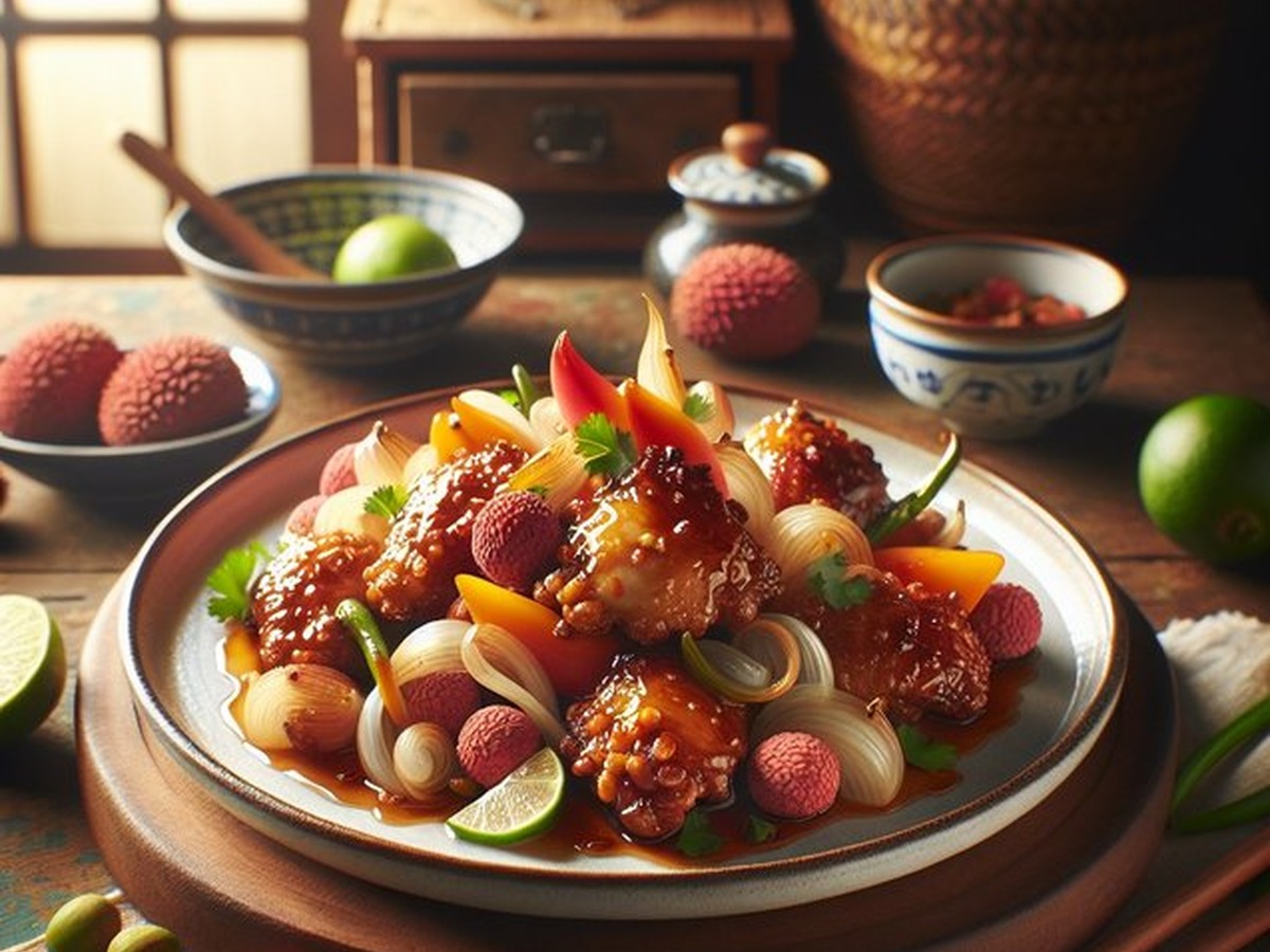Ginger Lychee Chicken Fiesta served and ready to enjoy