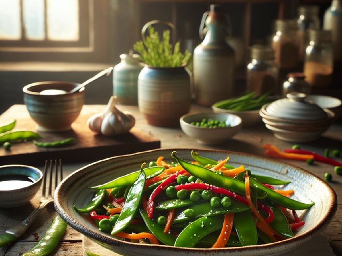 Serene Snow Pea Ginger Stir-Fry served and ready to enjoy