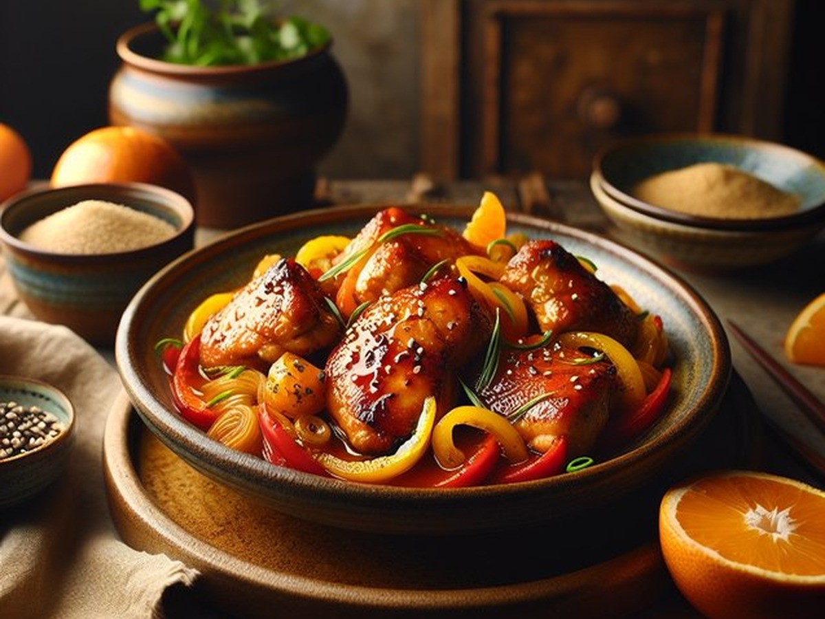 Tangerine Ginger Chicken Jubilee Tangerine Ginger Chicken Jubilee served and ready to enjoy