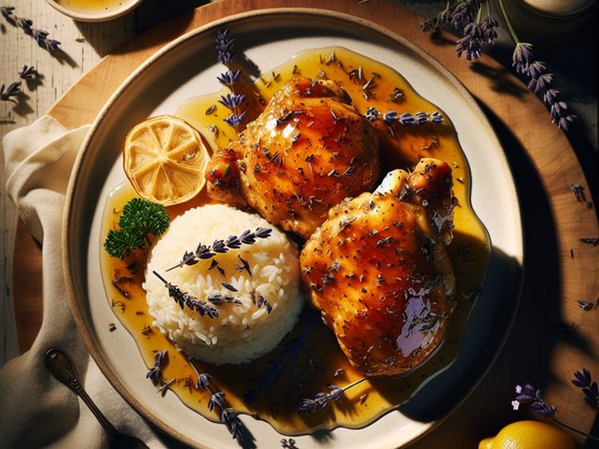 Honey Lavender Chicken Honey Lavender Chicken served and ready to enjoy
