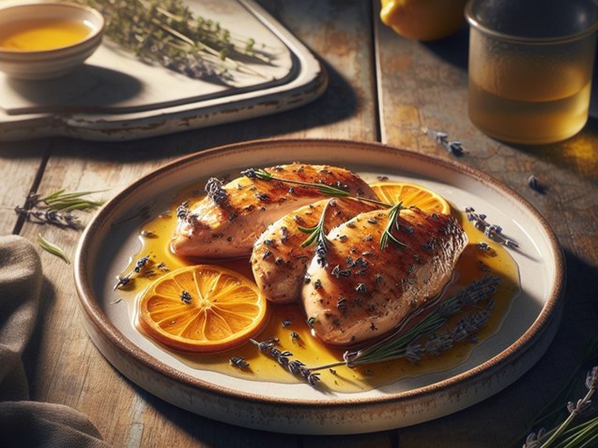 Citrus Kissed Lavender Chicken Waltz served and ready to enjoy