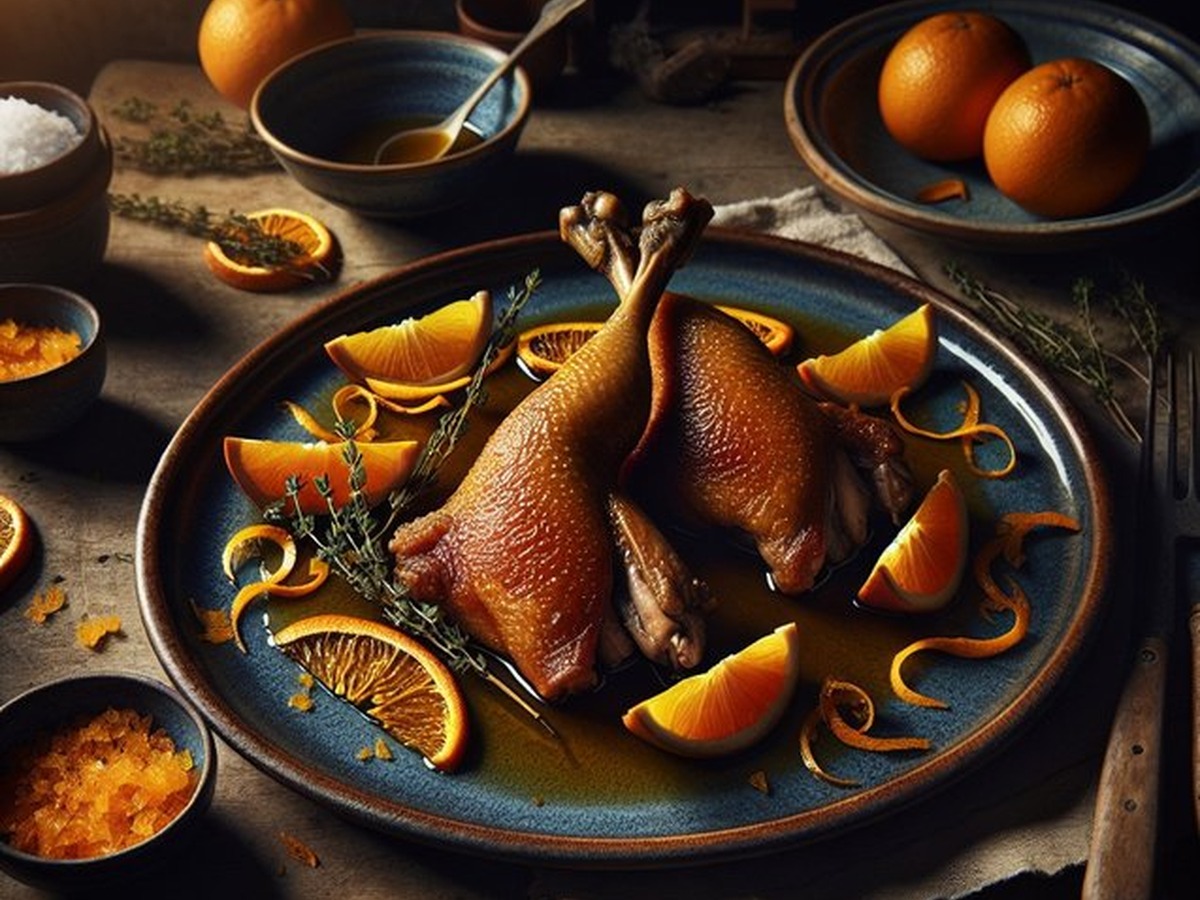 Orange Zest Duck Confit served and ready to enjoy