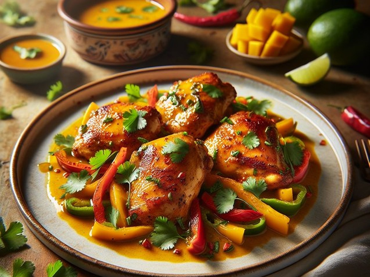 Zesty Mango Saffron Chicken Gala served and ready to enjoy