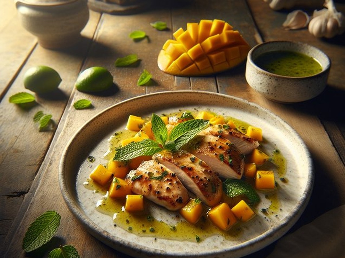 Mint Mango Chicken served and ready to enjoy