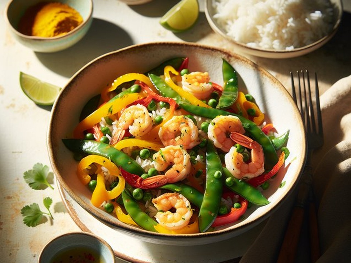 Saffron Coconut Stir-Fry Saffron Coconut Stir-Fry served and ready to enjoy
